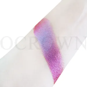 Duochrome glitter effect color shifting multi color rosy red eyeshadow makeup pigment chameleon cosmetic powder