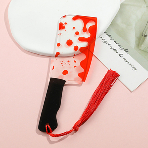 Marcapáginas <span class=keywords><strong>de</strong></span> acrílico transparente con cuchillo <span class=keywords><strong>de</strong></span> terror con borla, Serie Temática <span class=keywords><strong>de</strong></span> Halloween, sierra picadora con sangre, Halloween para ratones <span class=keywords><strong>de</strong></span> <span class=keywords><strong>biblioteca</strong></span> - Product Image 3