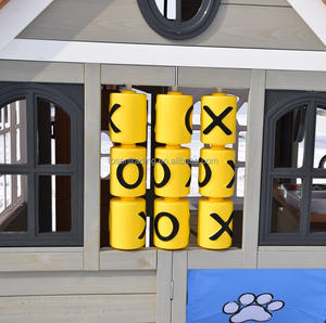 Maisonnette de jeu extérieure en bois pour enfants, avec comptoir de service, mur et porte à empreintes de pattes, pour jardin - Product Image 6