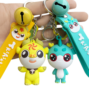 Manufacturer's Wholesale Custom Logo PVC Keychain & Carabiner 2D 3D Kawaii Cute Cartoon Anime Soft Silicone Promotional Keyring