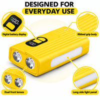 Lampe torche LED rechargeable Z838 IPX4, corps jaune en ABS, batterie 18650
