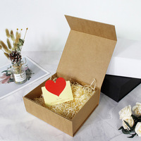 Custom Handmade Logo Recycled Cardboard Packaging Magnetic Closure Black Foldable Paper Gift Boxes for Shoe Clothes