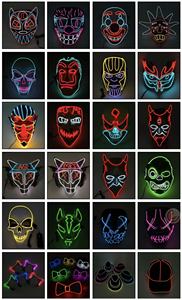 Máscara <span class=keywords><strong>de</strong></span> neón con luz LED, máscara brillante <span class=keywords><strong>de</strong></span> terror, accesorios <span class=keywords><strong>de</strong></span> cosplay <span class=keywords><strong>de</strong></span> Money Heist para hombre y mujer, suministros para disfraces <span class=keywords><strong>de</strong></span> halloween - Product Image 5