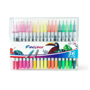 Bolígrafo de plástico de doble cabeza para estudiantes, bolígrafo de pincel de arte, bolígrafo de acuarela de cabeza suave, bolígrafo de dibujo de color para niños - Product Image 1