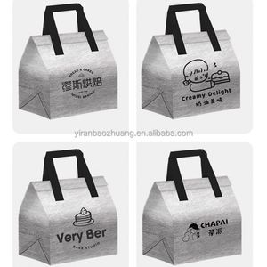 Sac isotherme grand format écologique, personnalisé, imperméable, sac à lunch thermique, sac fourre-tout non tissé, sac de livraison de nourriture chauffé avec fermeture éclair - Product Image 2