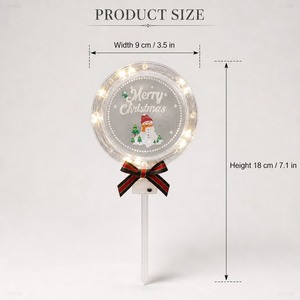 Decorazione per Torta Luminosa LED in Acrilico, Incisa al Laser, Multicolore, per <span class=keywords><strong>Feste</strong></span> <span class=keywords><strong>di</strong></span> Natale e <span class=keywords><strong>Compleanno</strong></span>, Personalizzabile - Product Image 2