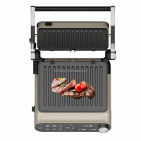 Aifa 2000 Watts Panneau de contrôle numérique 4 tranches de gril à panini électrique Grill de contact avec plaque amovible Grill électrique