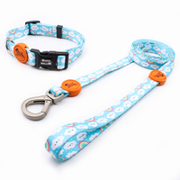 Collier et laisse pour chien en nylon tressé, motif personnalisé de luxe, avec fonction de sécurité détachable, sans quantité minimale de commande