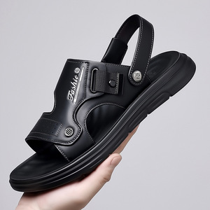 Men's Summer Outdoor Arch <b>Support</b> Sandals PU Leather Upper Lightweight Cushioning Waterproof Breathable Beach Walking Casual - Product Image 2