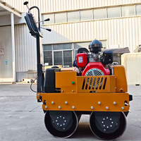 Prix usine 500/600/800 kg Mini compacteur routier manuel à deux roues à double tambour