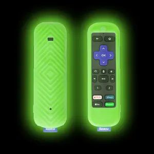 Customized Factory Wholesale Silicone TV Remote Control Cover universal Protective Case Glowing in the dark For TCL Roku