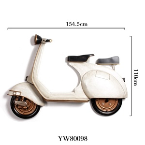 Vente en gros usine : Grande décoration murale en fer forgé, design créatif personnalisé, moto blanche, art déco pour <span class=keywords><strong>garage</strong></span>, écologique - Product Image 3