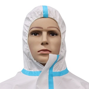 Combinaison de protection chimique à capuche à 3 panneaux, <span class=keywords><strong>sans</strong></span> <span class=keywords><strong>latex</strong></span>, certifiée CE, imperméable, respirante, antistatique, type 4 5 6, <span class=keywords><strong>taille</strong></span> XL - Product Image 4