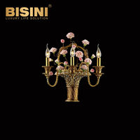 Magnifique Lustre en Céramique à Motifs Floraux, Style Champêtre, avec Cristaux K9, Lampe Décorative pour Plafond de Salon de Villa ou Palais Européen