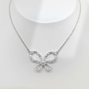 Collier simple en argent sterling 925 avec perle, plaqué or, pendentif géométrique en forme de cœur, pour femme, à porter au quotidien. - Product Image 2