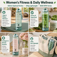 Botol Shaker Protein Elektrik Isi Ulang 650ml, Mixer Vortex Portabel, Cangkir Pengaduk Otomatis untuk Yoga, Kebugaran, dan Minuman Hijau