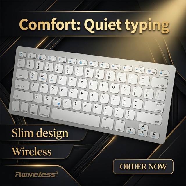 Custom Teclado Tastatur Clavier Manufacturer 78-key Compact Wireless Silent Keyboard Lightweight Portable Office Keyboard