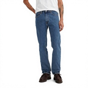 Jeans de Mezclilla Lavada 100% Algodón, Corte Recto, Cintura Alta, Formales, para Invierno, Favorecen Todos los Tipos de Cuerpo, Corte Ligeramente Ajustado en el Tobillo, Diseño Limpio y Moderno - Product Image 3