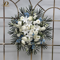 Vente en gros de décorations de cimetière, arrangements floraux artificiels pour funérailles, fleurs de condoléances blanches pour cimetière