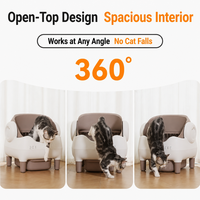 Bac à litière automatique autonettoyant avec design anti-éclaboussures, grande toilette électrique pour chat avec plateau facile à nettoyer