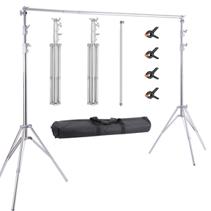 2.8*3.3m tige télescopique pris en charge Photo Studio accessoires en acier inoxydable portique cadre fond tissu tir étagère papier - Product Image 1