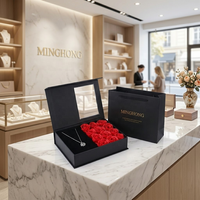 Boîte cadeau personnalisée avec roses éternelles, coffret floral, boîtes cadeaux pour emballage de serviettes de bain florales de luxe, prix d'usine en gros