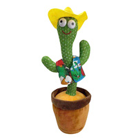 Meilleures ventes de jouets danse Cactus torsion apprentissage chant langue enregistrement apprentissage apprendre à parler lumières USB peut être Logo personnalisé