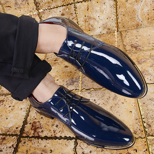 Zapatos Oxford de Vestir para Hombre, de Piel Sintética, con Punta Puntiaguda, con Cordones, para Oficina, Carrera, Todas las Temporadas, Estilo Sólido - Product Image 1