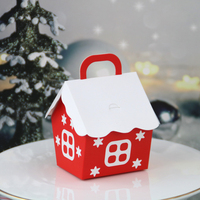 Boîte cadeau de Noël écologique portable en carton recyclable avec gaufrage, fermeture magnétique et poignée pour rangement et emballage festifs