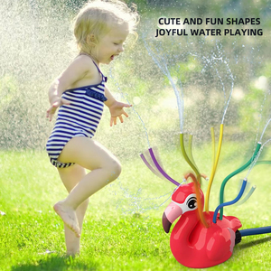 Arroseur d'eau Flamingo de dessin animé, jouet aquatique d'été pour l'extérieur avec connecteur de fixation au sol pour enfants, cadeau de jeu familial en plein air - Product Image 2