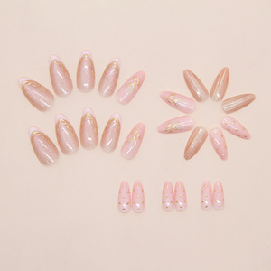 3D ojo <span class=keywords><strong>de</strong></span> gato tulipán encaje francés extraíble Nail Art 24 piezas Prensa en <span class=keywords><strong>uñas</strong></span> cubierta completa personalizada puntas francesas Prensa en <span class=keywords><strong>uñas</strong></span> arte - Product Image 4