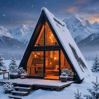 Casa Triangular de Madera de Lujo, Villa Prefabricada con Estructura de Acero, Ideal para Vacaciones y Ocio en Resorts