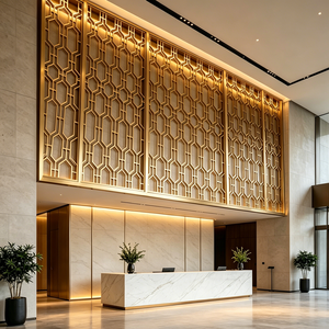 Modern Style Hotel Club Decorative Gold Metal Room Divider <strong>Screen</strong> Stainless Steel Carved Openwork <strong>Screen</strong> Partition - Product Image 1