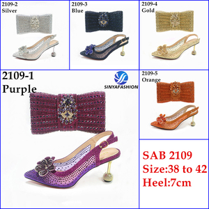 Sinya <span class=keywords><strong>tacco</strong></span> alto scarpe italiane <span class=keywords><strong>con</strong></span> borsa nigeriano <span class=keywords><strong>con</strong></span> pietre scarpe di corrispondenza borsa per le donne occasione - Product Image 6