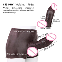 SXXY Pantalones con Pene Realista de 7.9cm*24.4cm para Hombre, Extensor de Pene de Silicona, Dildo Hueco, Producto Erótico para Adultos