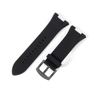 Bracelet de montre en caoutchouc noir de 31mm avec boucle argentée/noire pour Armani Exchange AX1042 AX1050 AX1114
