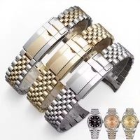 Bracelet en acier inoxydable à extrémités courbes 20 mm, bracelet métallique pour Jubilee pour Rolex, bracelet de remplacement de haute qualité
