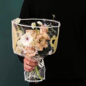 Sac cadeau floral pour la Saint-Valentin, sac en plastique OPP en forme d'ours mignon, matériaux d'emballage pour fleurs imperméables, sac de rangement multi-bouquets - Product Image 3