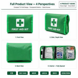 Botiquín de Primeros Auxilios Plegable, Compacto, de Tres Pliegues, Bolsa Médica de Emergencia, CE ISO 13485, Manual, 5 Años de Garantía, Logotipo Personalizado, para Viajes - Product Image 4