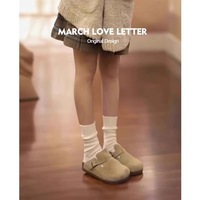 Nouvelles chaussures de loisirs semi-ouvertes pour femmes Birkenneth, tendance mode, couleur unie, automne, plates, épaisses, style rétro, design décontracté, semelle intérieure en EVA