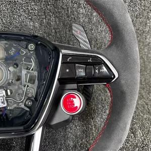 Volant de course <span class=keywords><strong>sport</strong></span> en fibre de carbone personnalisé avec bouton de klaxon en cuir LED pour <span class=keywords><strong>Audi</strong></span> A1 A3 A4L A5 A6L A7 A8 <span class=keywords><strong>Q2</strong></span> Q3 Q4 Q6 Q5 Q7 Q8 - Product Image 4