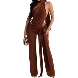 ชุดบอดี้สูทผู้หญิงแบบสั่งทำพิเศษ ปี 2026 เสื้อเปิดไหล่ กางเกงขายาวทรงตรง ชุดคลับแวร์ผ้ารัดรูป ระบายอากาศได้ดี ผลิตจากผ้าสแปนเด็กซ์และโพลีเอสเตอร์ - Product Image 5