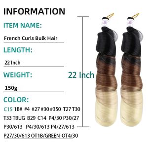 <span class=keywords><strong>Prix</strong></span> d'Usine 24 Pouces French Curl Fibre Haute Température Cheveux Synthétiques Trame Tressage Spirale Extensions pour Femmes Trame Simple - Product Image 2