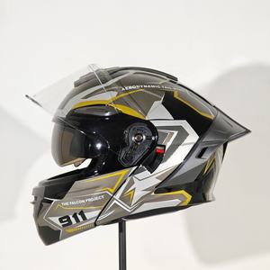 Venta caliente <span class=keywords><strong>Modular</strong></span> Flip-Up Full Face ABS <span class=keywords><strong>Casco</strong></span> de motocicleta para adultos Liberación rápida Motocross Capacetes Accesorios - Product Image 3
