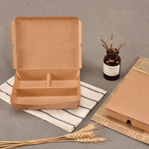 Conteneur alimentaire compartimenté étanche <span class=keywords><strong>en</strong></span> gros avec couvercle, séparateurs de repas jetables personnalisés, <span class=keywords><strong>en</strong></span> matériaux recyclés pour la vente à emporter - Product Image 1