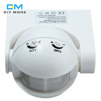 220V-240V 110V 180 degrés pour l'extérieur IP44 sécurité PIR détecteur de mouvement infrarouge interrupteur de mouvement Max 12m 50Hz 3-2000LUX