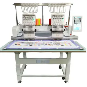 2 Head Windproof Frame Embroidery Machine with 12 Needle/15 Needle Flat Embroidery, Hat Embroidery, Garment Embroidery