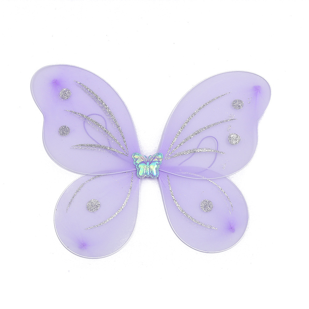 Ailes De Fée Scintillantes Blanc Et Bleu – Déguisement Halloween, Cosplay, Fête – Ailes De Papillon En Organza Pour Femmes Et Filles