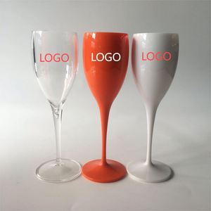 100pcs logo Custom PC Plastic Champagne Flutes Acrylic <b>Wine</b> <b>Goblets</b> Transparent Stemware Brandy Glasses - Product Image 1