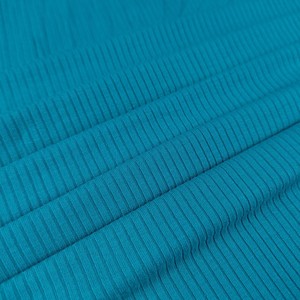 Hoogwaardige 220gsm 95% Rayon 5% Spandex rib textiel 4*2 rib French Terry vierweg stretch stof voor T-shirts - Product Image 5